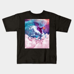 Space Sloth On Unicorn - Sloth Pizza Kids T-Shirt